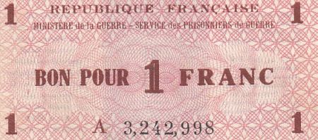 France 1 Franc Services des Prisonniers de Guerre - 1945