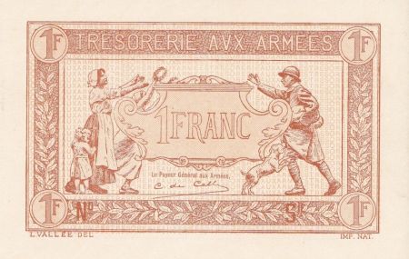 France 1 Franc Trésorerie aux armées - Epreuve 1919