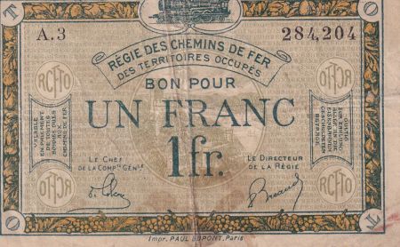 France 1 Francs - Régie des chemins de Fer - 1923 - Série A.3 - TB - 135.05