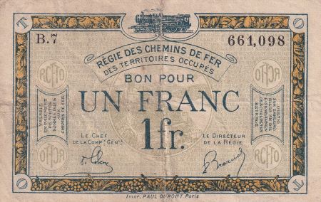 France 1 Francs - Régie des chemins de Fer - 1923 - Série B.7 - TB - 135.05