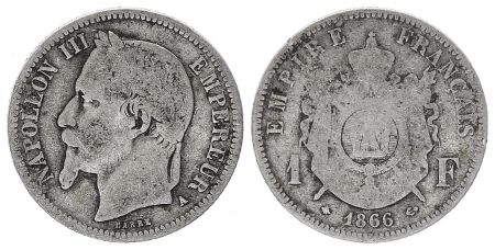 France 1 Francs Napoleon III - 1866 A Paris