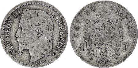 France 1 Francs Napoleon III - 1866 K Bordeaux