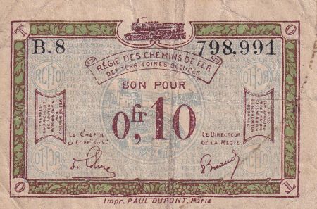 France 10 Centimes - Régie des chemins de Fer - 1923 - Série B.8 - TB - 135.02