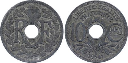 France 10 Centimes - Type Lindauer - Cmes souligné - France 1941 (TTB)