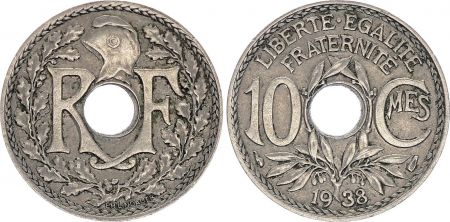France 10 Centimes - Type Lindauer - France 1938 (EC)