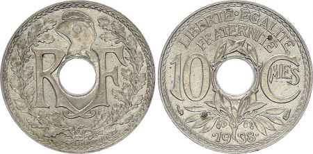 France 10 Centimes - Type Lindauer - France 1938 (SUP)