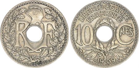 France 10 Centimes - Type Lindauer - France .1939. (EC)