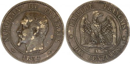 France 10 Centimes  Napoléon III - 1854 A Paris - TTB