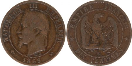 France 10 Centimes  Napoléon III Tête laurée - 1863 K Bordeaux