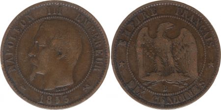 France 10 Centimes  Napoléon III Tête nue - 1853 B Rouen