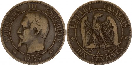 France 10 Centimes  Napoléon III Tête nue - 1855 A Paris