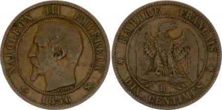 France 10 Centimes  Napoléon III Tête nue - 1856 B Rouen