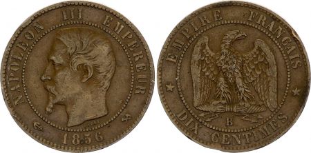 France 10 Centimes  Napoléon III Tête nue - 1856 B Rouen