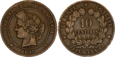 France 10 Centimes Cérès - 3ème république - 1897 A Paris