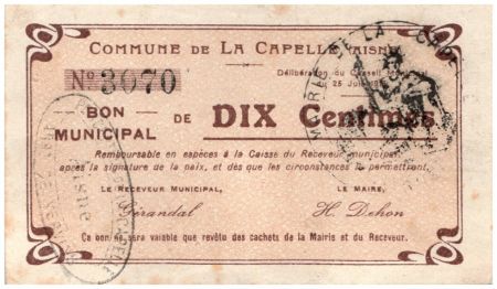 France 10 centimes La Capelle Commune - 1915