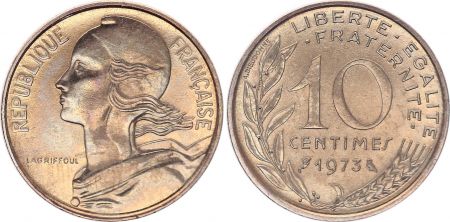 France 10 Centimes Marianne - 1973 - FDC issu de coffret
