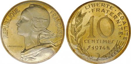 France 10 Centimes Marianne - 1974 issu de coffret BU