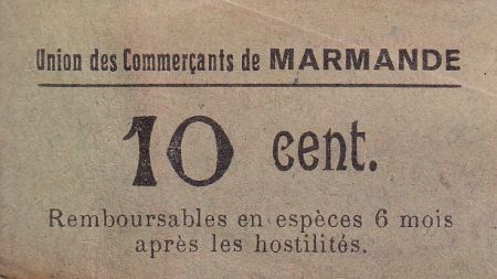 France 10 centimes Marmande Union du Commerce