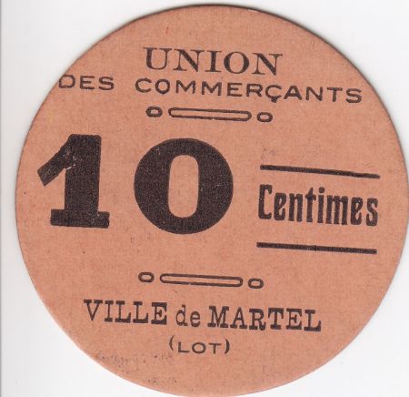 France 10 centimes Martel Union des commercants