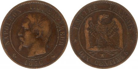 France 10 Centimes Napoléon III Tête nue - 1856 W Lille