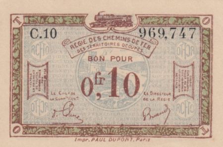 France 10 Centimes Régie des chemins de Fer - 1923 - Série C.10