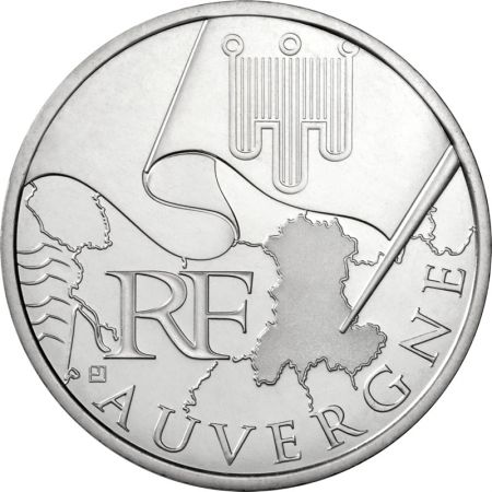 France 10 Euros Argent UNC - Auvergne 2010 - En coffret collector