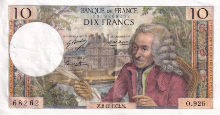 France 10 Francs  - Voltaire - 08-11-1973 - Série O.926 - TTB+ - F.62.64