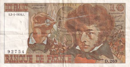 France 10 Francs - Berlioz - 02-01-1976 - Série D.269 - TTB - F.63.16
