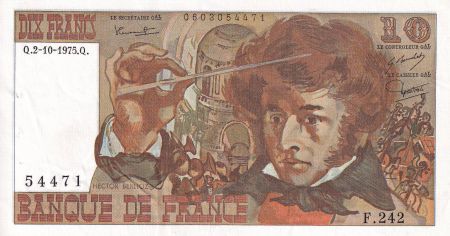 France 10 Francs - Berlioz - 02-10-1975 - Série F.242 - SUP - F.63.13