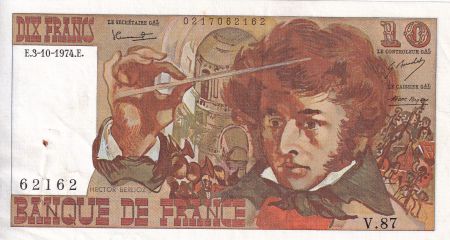 France 10 Francs - Berlioz - 03-10-1974 - Série V.87 - F.63.07a