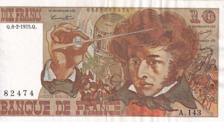 France 10 Francs - Berlioz - 06-02-1975 - Série A.143 - F.63.08