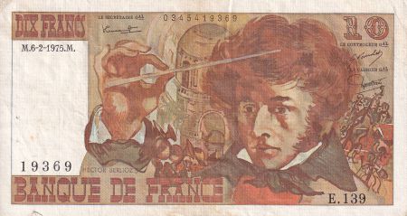 France 10 Francs - Berlioz - 06-02-1975 - Série E.139 - TTB - F.63.08