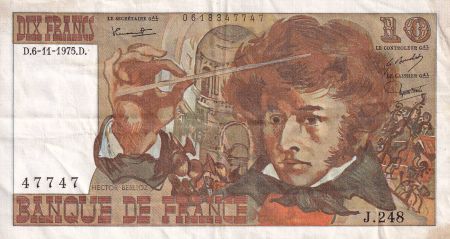 France 10 Francs - Berlioz - 06-11-1975 - Série J.248 - TB - F.63.14