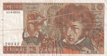 France 10 Francs - Berlioz - 07-08-1975 - Série K.222