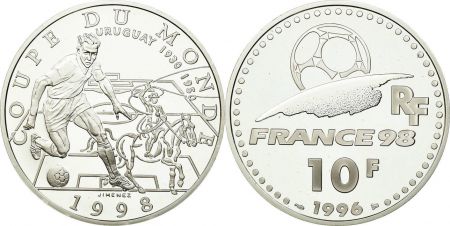 France 10 Francs - Coupe du Monde de Football - 1998  - Uruguay - 1997 - Argent - sans certificat ni capsule