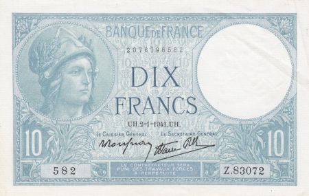 France 10 Francs - Minerve - 02-01-1941 - Série Z.83072