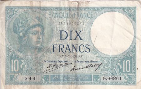 France 10 Francs - Minerve - 07-07-1932 - Série F.66861 - F.06.16