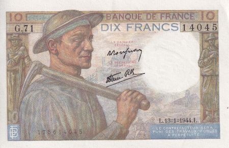 France 10 Francs - Mineur - 13-01-1944 - Série G.71 - F.08.10