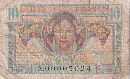 France 10 Francs - Portrait de femme - 1947 - Petit numéro A.00007024 - VF.30.01
