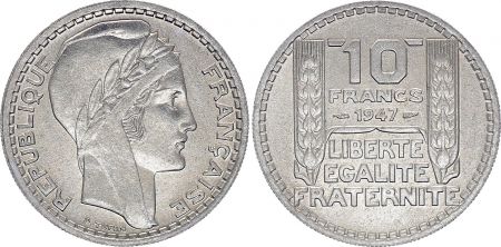 France 10 Francs - Type Turin - Rameaux courts  grosse tête - France 1947 (N)