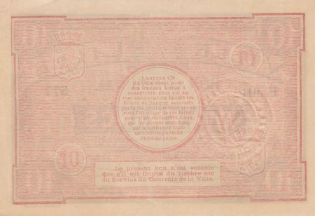 France 10 francs - Ville de Lille - 13-07-1913 - Dép.59 - Série F.501