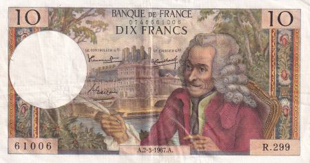 France 10 Francs - Voltaire - 02-03-1967 - Série R.299 - F.62.25