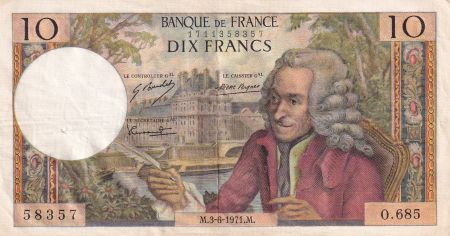France 10 Francs - Voltaire - 03-06-1971 - Série O.685 - F.62.50