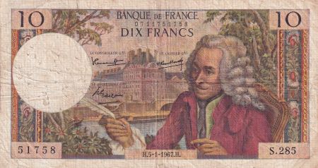 France 10 Francs - Voltaire - 05-01-1967 - Série S.285 - F.62.24