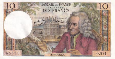 France 10 Francs - Voltaire - 08-11-1973 - Série O.931 - F.62.64