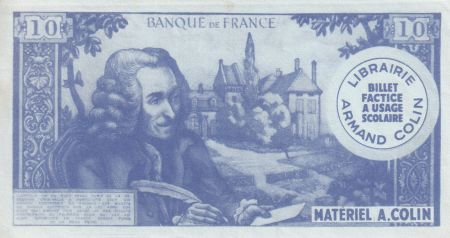 France 10 Francs - Voltaire - Billet scolaire - 1964