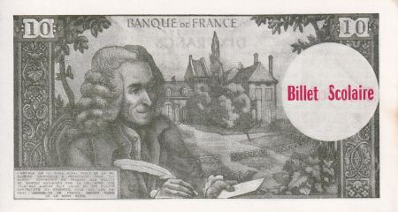 France 10 Francs - Voltaire - Billet scolaire - 1965