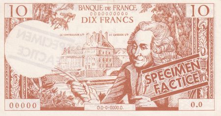 France 10 Francs - Voltaire - Billet scolaire