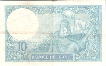 France 10 Francs 1927 - Série B35906 - Minerve