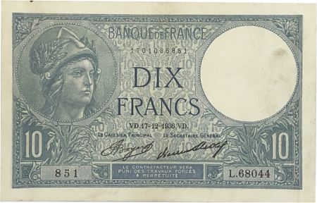 France 10 Francs 1936 France - Minerve type 1915
